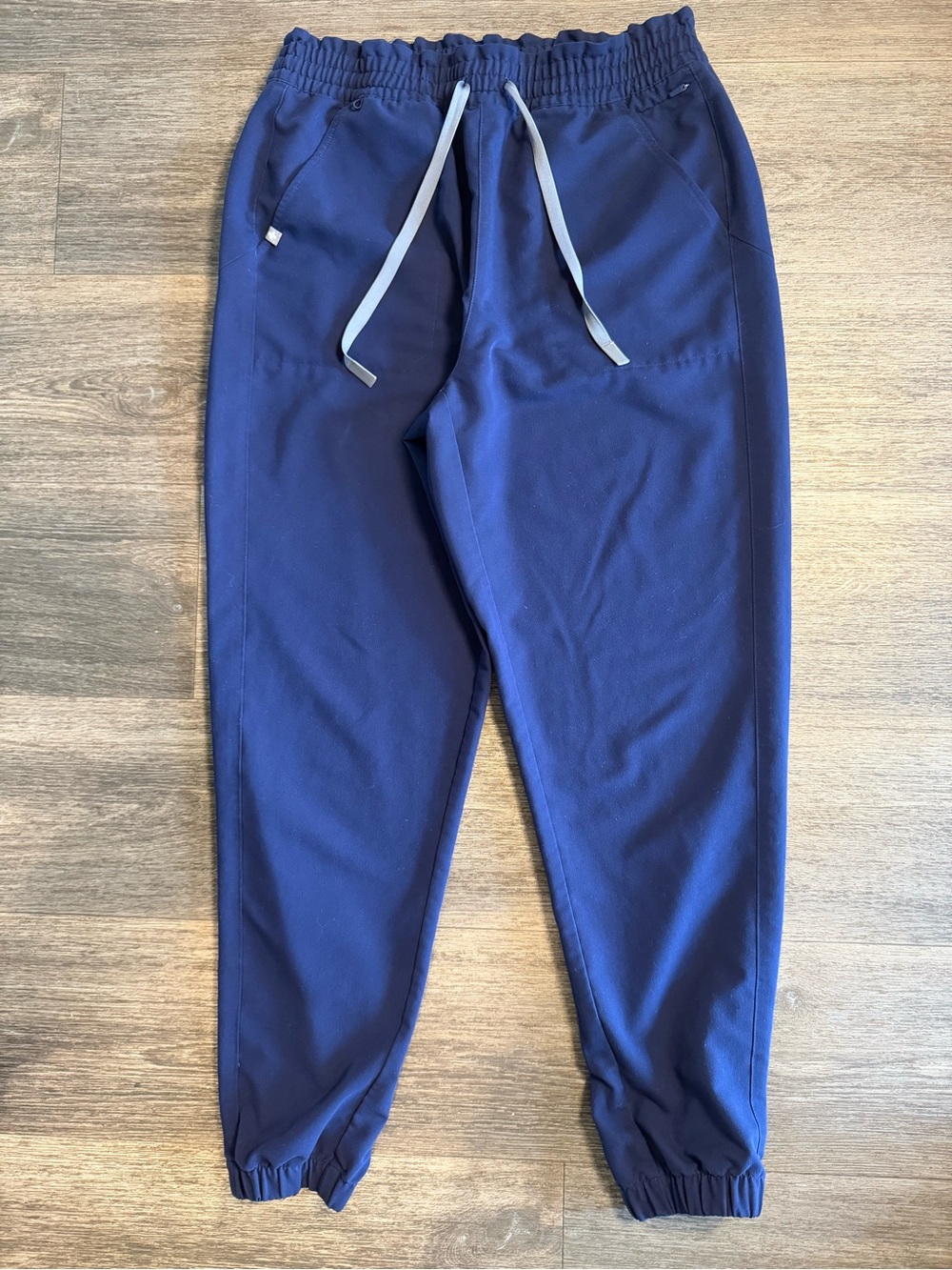 Figs Navy Blue Joggers with Gray Drawstring